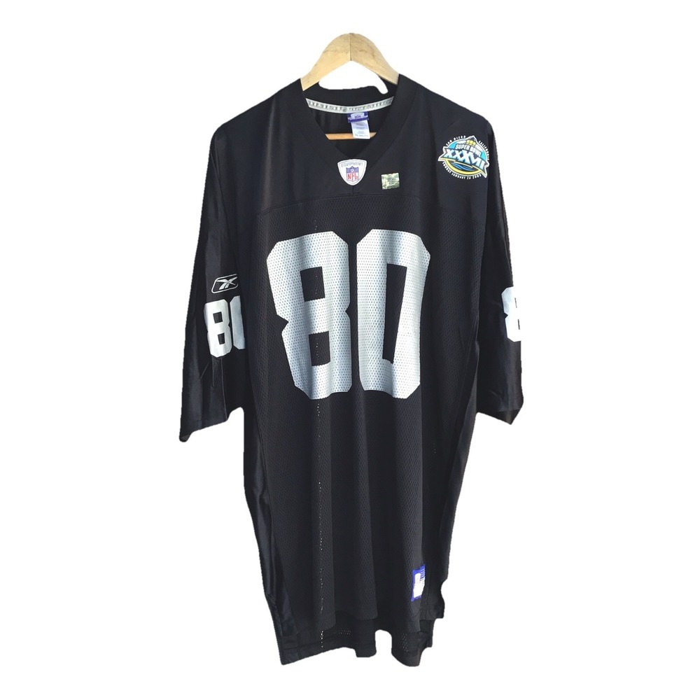 Reebok Jerry Rice #80 Raiders Super Bowl XXXVII NFL Jersey Men's 2XL Black